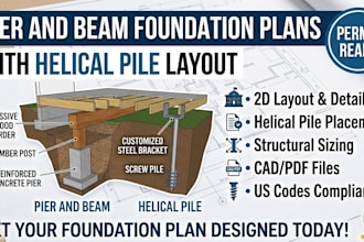 design pier and beam foundation plan with helical pile layout
