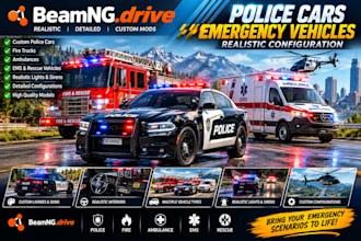 create beamng drive police cars, emergency vehicle and realistic configuration