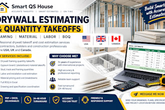do drywall framing board estimate quantity takeoff boq