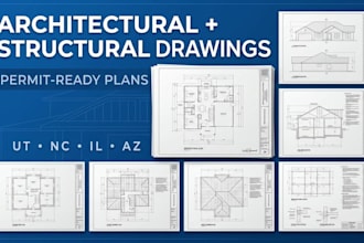 do utah, nc, illinois, az, architectural structural drawings with stamped permit