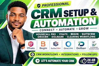 setup housecall pro 17hats bigin suitecrm orocrm dolibarr CRM cleaning workflows