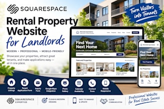 design a squarespace rental property website for landlords with tenant forms
