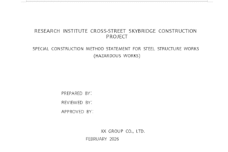 method statement for steel structure erection