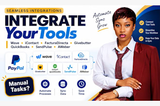 integrate wave icontact facturadirecta givebutter quickbooks sendpulse aweber