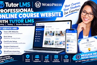 tutor lms online course website, quiz, certificate, student dashboard
