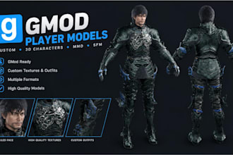 create gmod player models 3d characters, mmd, sfm ocg models