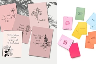 design printable affirmation cards for etsy, self care and digital products card