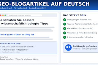 ich schreibe SEO optimierte blogartikel auf deutsch