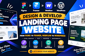 design figma to framer webflow to wordpres landing page website design developer