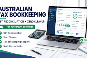 australian tax bookkeeping, gst reconciliation, xero cleanup for companies
