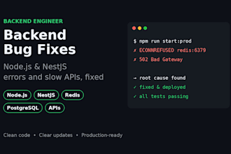 fix bugs and performance issues in your node js or nestjs backend