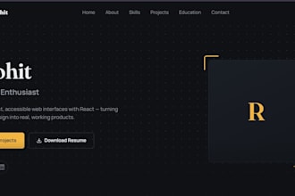 build a modern responsive portfolio website using react