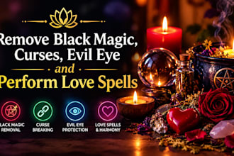 remove black magic, curses, evil eye and perform love spells