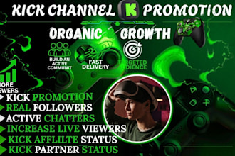 do kick channel promotion to bring kick followers, live viewers, live chatters