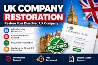 restore UK company, reinstate UK ltd and handle company restoration