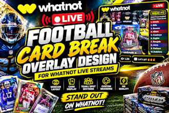 design custom whatnot football card break overlays for your live streams