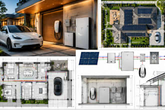 design tesla charger plans battery storage net metering and electrical drawings