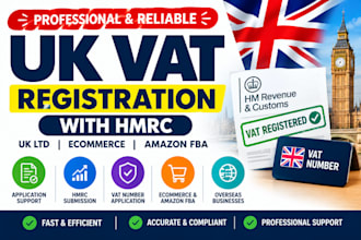 register your UK vat, vat filling with hmrc for UK ltd and ecommerce businesses