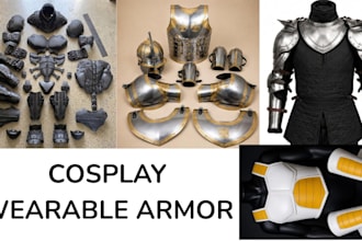 design custom wearable cosplay, 3d printed armor and eva foam templates
