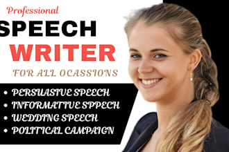 write professional, engaging, personalized speech for your occasion