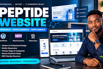 build peptide research, supplement, ruo, sarms and woocommerce website