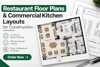 design restaurant floor plans and commercial kitchen layouts for construction