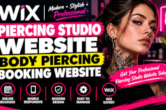 build wix piercing studio website body piercing booking website