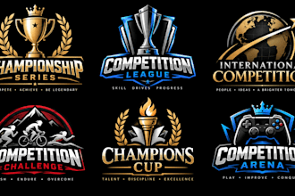 design a professional championship, trophy, sports, tournament competition logo
