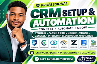 setup zenmaid capsule CRM nimble vtiger zendesk intercom cleaning CRM automation