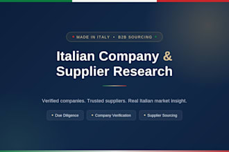 do web research and find companies in italy