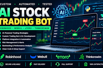 develop ai stock trading bot, ea, robinhood, etoro, webull, thinkorswin bot