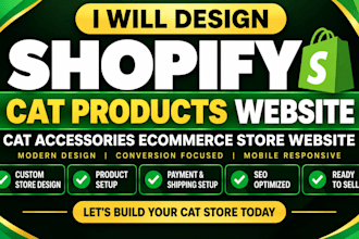 design shopify cat products website cat accessories ecommerce store website