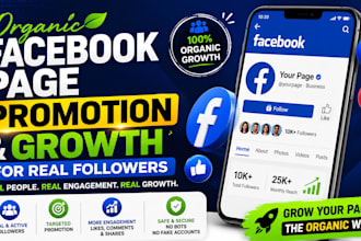 organic facebook page promotion and growth for real followers