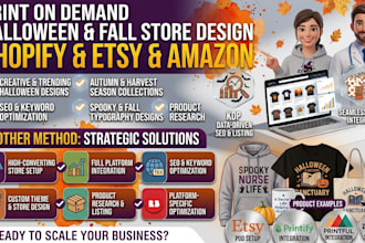 deliver halloween and fall t shirt designs for etsy and pod