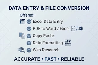provide accurate and reliable data entry services