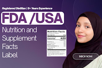 create a USA nutrition and supplement facts label that is fda compliant
