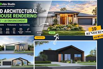 create 3d architectural house renders with ai enhancement