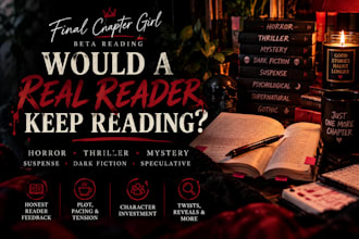 read and give feedback on your horror or thriller manuscript