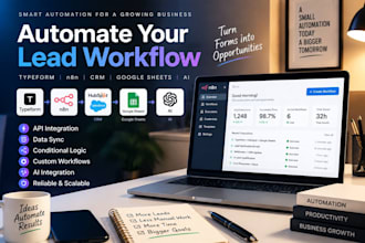 design typeform API n8n webhook CRM google sheets lead automation data sync