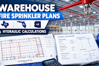 do tx fl az warehouse fire sprinkler plans and hydraulic calculations