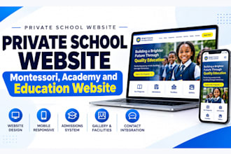 build a private school website, montessori, academy and education website