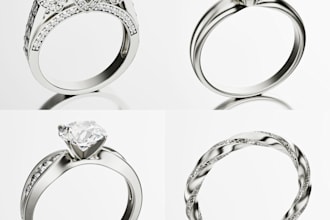 create 3d jewelry renders with material variations