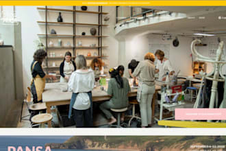 design wix pottery studio website ceramic artist pottery class booking website