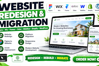 redesign migrate figma wix framer odoo webflow shopify wordpress website design