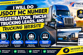 do usdot mc number registration, fmcsa trucking leads, and trucking website