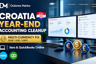 handle xero quickbooks multi currency clean ups for a croatia company year end