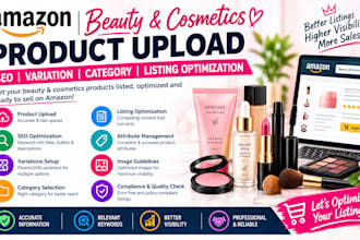 amazon beauty cosmetics product upload seo variation category listing optimizati