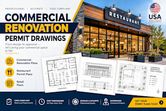do commercial renovation permit drawings, restaurant permit plans,