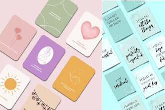 create printable affirmation cards, etsy self care and positive quote cards