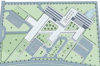 design hospital site plan and healthcare campus master plan